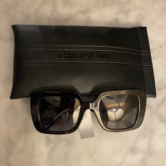 SOLD NWT Authentic Dior Wildior S3U Geometric Sunglasses Dark Havana/Gray Solid - Picture 6 of 14